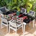 thumbnail image 2 of Black Gnomes Christmas Table Cloths for 6 Foot Rectangle Tables, Xmas Ball Gifts Snowflake Patio Waterproof Elastic Fitted Tablecloths, Washable Rectangular Table Cover for Camping, 2 of 8