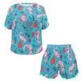 thumbnail image 4 of Yuyamidu Pink Axolotl Womens Lounge SetsCute Pjs Set Short Sleeve Round Neck Sleep Shirt & Soft Elastic Waist Shorts Summer Loungewear, 4 of 7