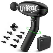 Urikar Heated Massage Gun for Athletes, Rotatable Grip/8 Heads/6 Levels/Carry Case, Electric Handheld Deep Tissue Percussion Massager Pro 2 for Muscles Pain