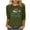 Army Green, variant on successthop Womens Christmas Top Ugly Graphic Letter 3/4 Sleeve Shirts Lightweight Oversized Crewneck Vacation Clothes