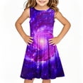thumbnail image 2 of SGFCWSX Girls Sleeveless Dress Print Soft Crew Neck A-Line Summer Party Dresses for Kids Multicolor Size 11-12 Years, 2 of 6