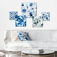 thumbnail image 2 of Designart "Cobalt Blue Mosaic In Coastal Style I" Geometric Wall Art Set Of 5 - Blue Modern Wall Living Room Decor Set, 2 of 6