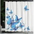 thumbnail image 4 of Ambesonne Blue Shower Curtain, Insect Wooden Timber, 69"Wx70"L, Grey White Blue, 4 of 5