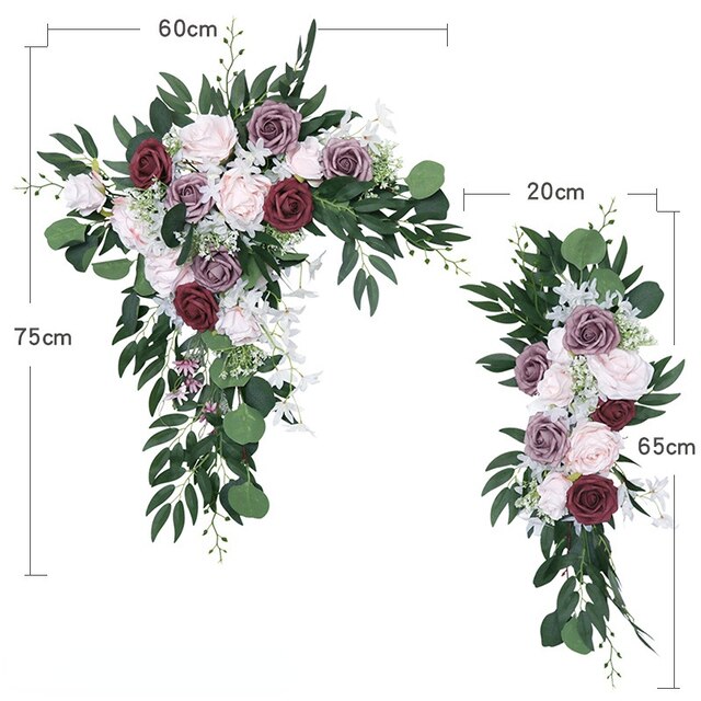 UMMH Artificial White Flowers Wedding Arch Backdrop Decor Flower Wall Door Threshold Flowers
