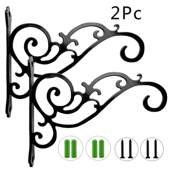 Plant Hangers Plant Bracket Heavy Duty Wall Mount Hooks 2 Pcs Hanging Plant Baskets Indoor Outdoor Suitable for Flower Baskets, Wind Chimes, Plant Holder,Bird Feeder, Lantern (9.65 inch)