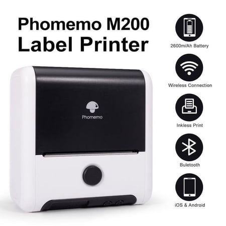 Phomemo M200 Label Maker Bluetooth Thermal Label Printer 3 Inch 80mm for Labeling, QR Code, Barcode, Retail, Images for Small Business, White