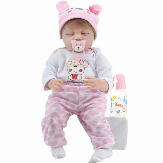 Baby Reborn Doll, vinilo de silicona, 55 cm, con ropa y accesorios