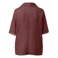 thumbnail image 5 of Vestidos Casuales Para Mujer, Blusas De Mujer De Moda Blusa informal de manga corta con solapa y cuello halter para mujer, color liso, con mangas 3/4, 5 of 5