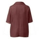 thumbnail image 5 of Vestidos Casuales Para Mujer, Blusas De Mujer De Moda Blusa informal de manga corta con solapa y cuello halter para mujer, color liso, con mangas 3/4, 5 of 5