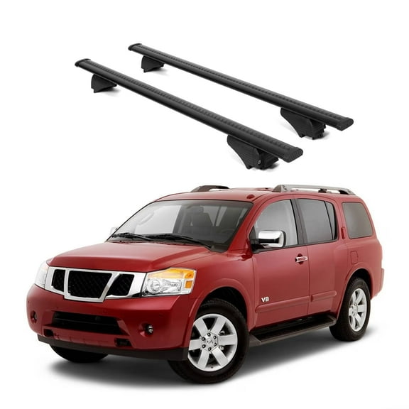 ERKUL Roof Rack Cross Bars for Nissan Armada 2008-2015 | Aluminum Crossbars with Anti Theft Lock for Rooftop | Compatible with Raised Rails - Black
