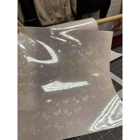 Clear Holographic Butterflies Cold Laminating Sheets Self Adhesive (8 1/2 x 11)