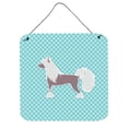 thumbnail image 1 of Chinese Crested Checkerboard Blue Wall or Door Hanging Prints, 1 of 1