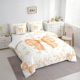 thumbnail image 3 of Homewish Watercolor Bow Twin Bedding Sets 7-Piece for Cute Girls, Orange Star Butterfly Bedding Comforter Set, Princess Bowtie Sheet Sets, Breathable Home Decor, 3 of 8