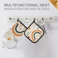 thumbnail image 4 of Yayeee Oven Mitts and Pot Holder Set of 4 Heat Resistant Kitchen Gloves Baking Hot Pad, Cute Rainbow, 4 of 5