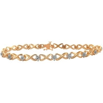 1/10 Carat T.W. Diamond Rose-Tone Fashion Link Bracelet, 7.5"