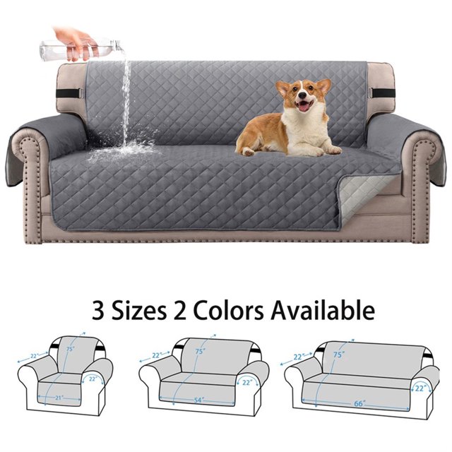 CHOK Couch Covers 3 Cushion Couch Waterproof Sofa Cover Machine Washable Couch Cushion Covers Non Slip Furniture Protector Slipcover for Pets Dogs Children Living Room (Gray 66”)