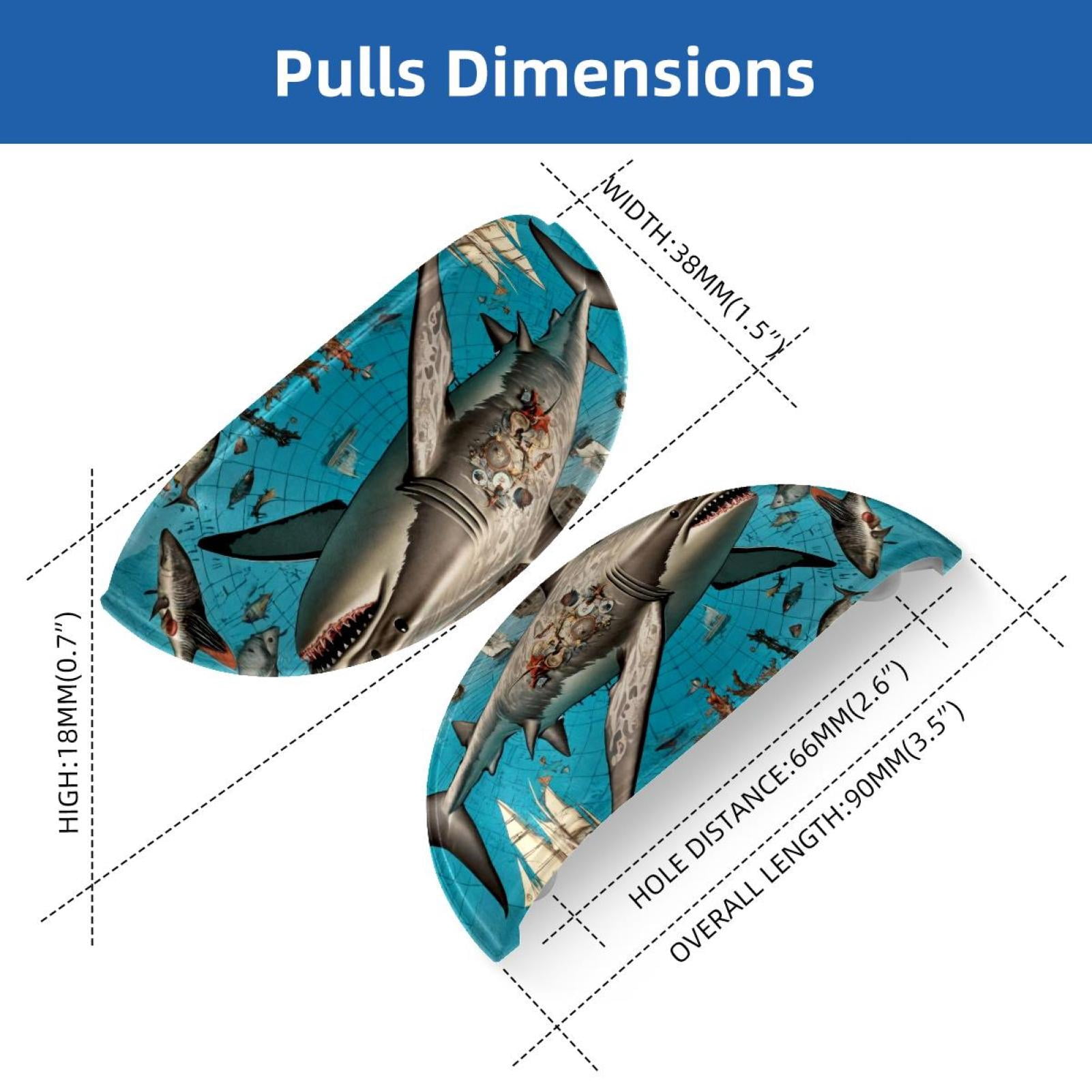 PhooArto 6 Pcs Cup Drawer Pulls, Shark Fish Vintage Shell Shape Handles Cabinet Knobs for Dresser Cupboard Closet Wardrobe with Screws