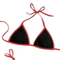 thumbnail image 3 of Stamzod Triangle Bikini Sets for Women Two Piece Drawstring Bathing Suits High Cut Cheeky Swimsuit Summer Beach Swimwear Red-1 M, 3 of 4