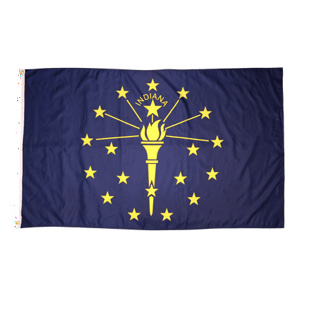 Indiana State Polyester Flag - 3x5 Foot Indiana Flag Double Stitched Indiana State Flag with Brass Grommets | 3 by 5 Foot Premium Indoor Outdoor Polyester Banner Flag
