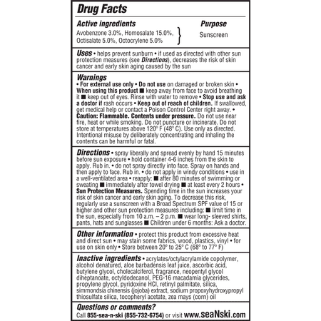 Sea&Ski Beyond UV Hydrating Sunscreen Spray, Broad Spectrum SPF 30, Citrus Scent, 6 oz