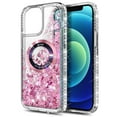 thumbnail image 2 of NageBee Designed for iPhone 14 Magnetic Case for MagSafe, Tempered Glass Screen Protector/Wrist Strap Lanyard, Glitter Floating Liquid Cute Case (Rose Gold), 2 of 6
