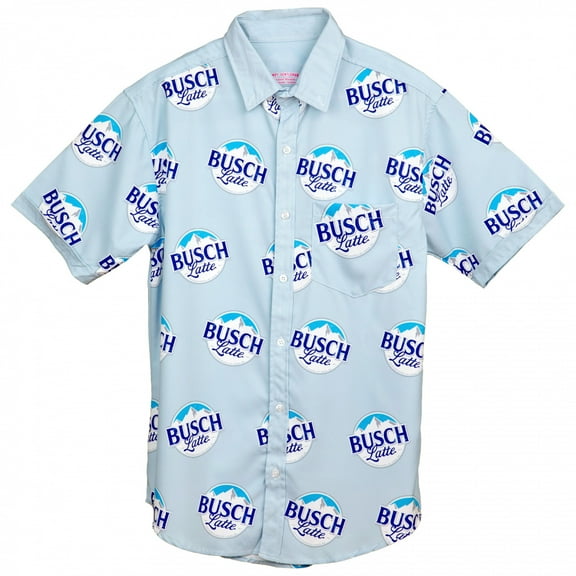 Busch Latte All Over Print Button Down Hawaiian Shirt-3XLarge