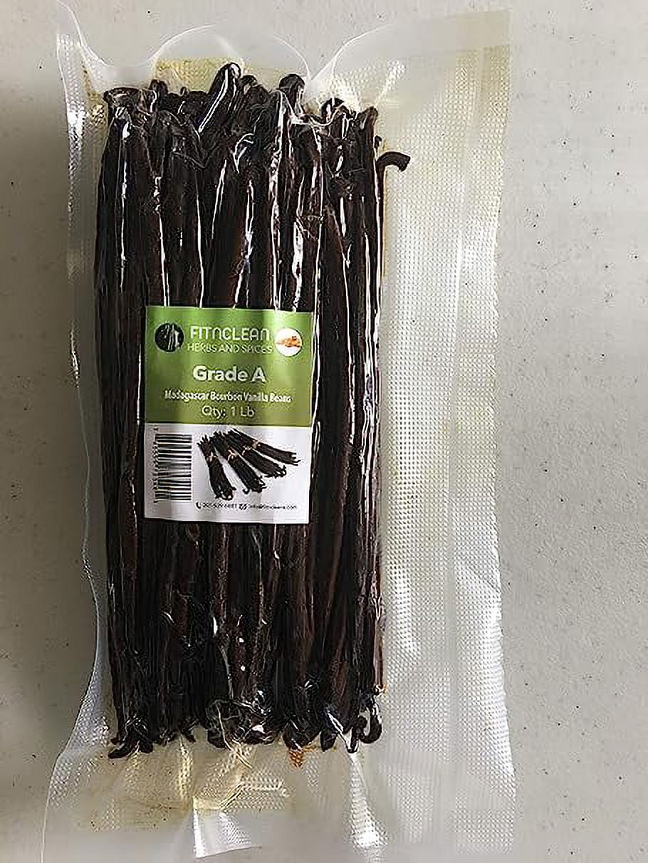 8oz Madagascar Organic Vanilla Beans Grade A. Certified USDA Organic. Fresh 6"-8" for Cooking, Baking and Extract by FITNCLEAN VANILLA| 0.5 Lb Bulk NON-GMO Whole Bourbon Gourmet Pods.