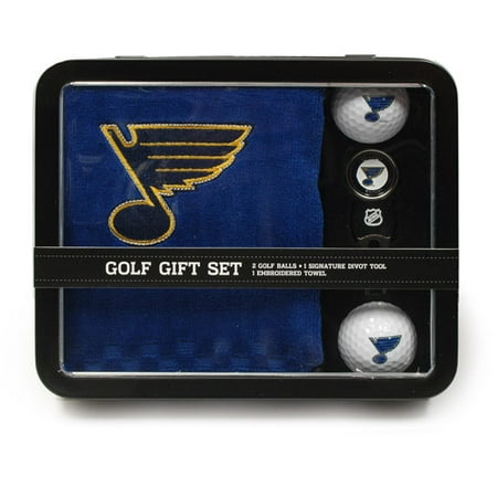 Team Golf NHL St. Louis Blues Embroidered Golf Towel, 2 Golf Balls and Divot Tool Set