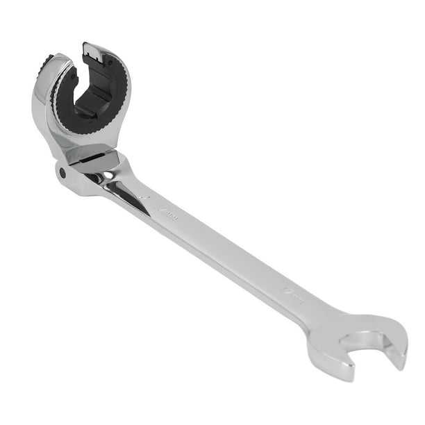Llave De Extremo Abierto Con Trinquete, ángulo Ajustable, Cabeza Flexible 72T, 17 Mm, 8,5 Pulgadas, Llave De Extremo Abierto Con Trinquete De Doble Uso, Compacta Para Freno De