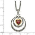 thumbnail image 3 of Sterling Silver With Gold-Tone Flash Gold-Plated Garnet Heart Necklace (18 X 21) Made In Thailand qtc27, 3 of 5