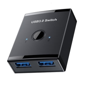 Necvior USB 3.0 Switcher 2 Computers Keyboards Mouse Switcher USB Hub Switches Selector for 2 PC Laptop Share 1 Device Extended