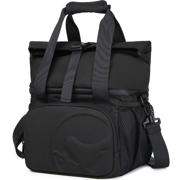 Bolsa de almuerzo SUNNY BIRD, grande, 14 L, aislante, a prueba de fugas, negra