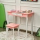 thumbnail image 4 of Set mesa tocador y taburete Costway para niños con Espejo tripartido blanco y rosa, 4 of 4