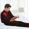 thumbnail image 6 of Vsdgher Red Spider On The Web Mens Pajama Set, Soft Warm Long Sleeve Sleepwear, Cozy Button-Down Pjs for Men-XX-Large, 6 of 7