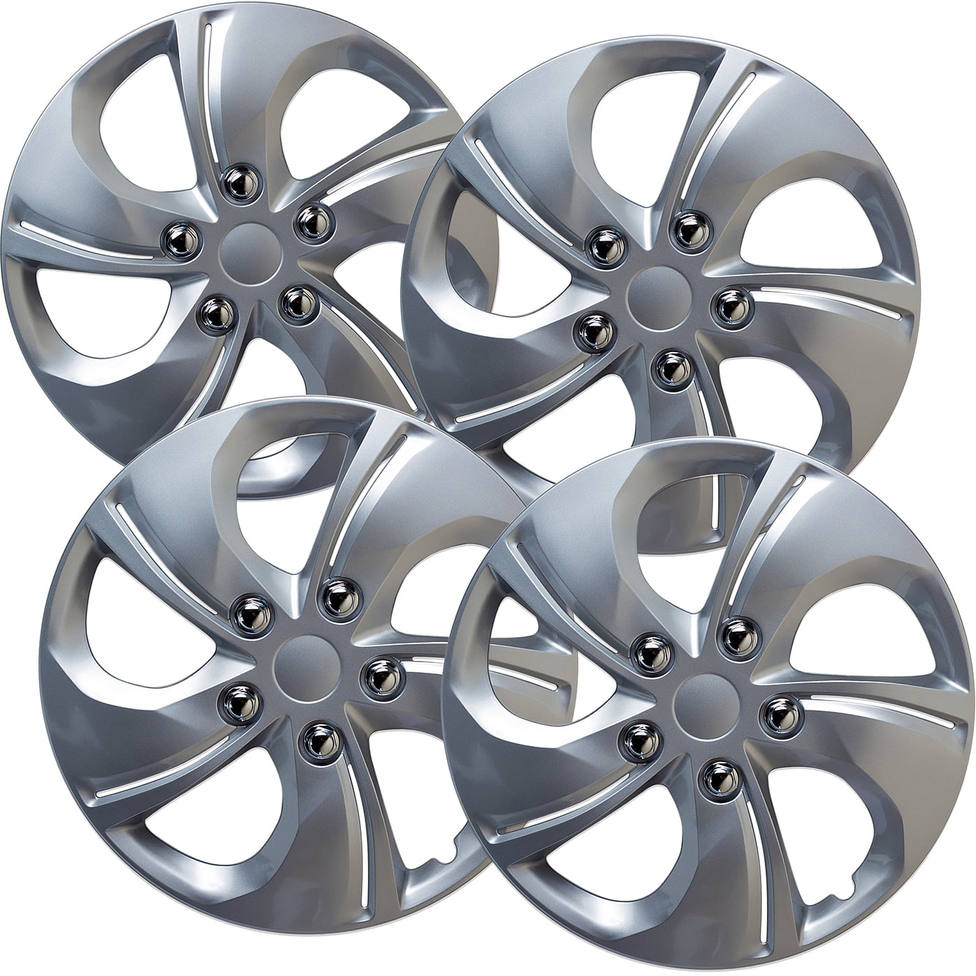 4 Piece Set 13" Inch Hub Cap Silver Rim Cover for OEM Steel Wheel Covers Caps 