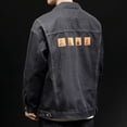 thumbnail image 4 of Abrigo vaquero para hombre Cargo con estampado Chaqueta vaquera Hombre Beige de tela Prendas de abrigo de invierno Precio económico Elegante Oversize Y2k Marca, 4 of 5