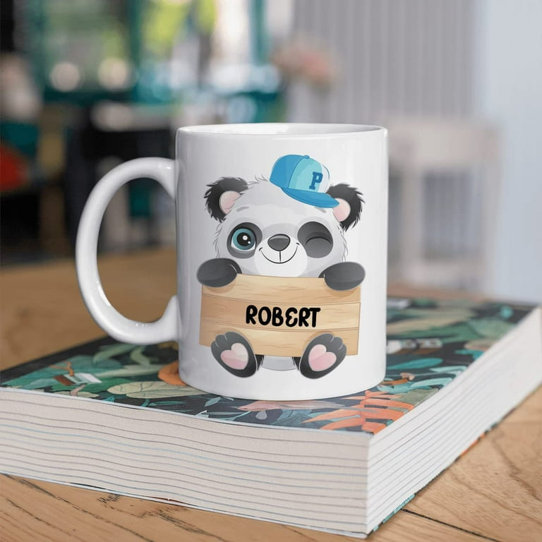 Personalized Coffee Mug Cute Boy Girl Panda, Customized Name Lovely Panda  Cup, Custom Cute Boy Girl Panda Cup, Gift For Brother, Sister, Children,  Kid On Birthday, Holiday, Ceramic Cup 