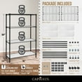 thumbnail image 2 of CAPHAUS NSF Adjustable Shelves Metal Wire Shelving Unit w/ Liners, Kitchen Storage Shelving, Metal Steel Storage Shelving, Garage Shelving Storage Organizer, Utility Shelf, 4-Tier W/ Wheels, Black, 2 of 8