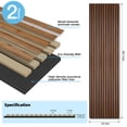thumbnail image 2 of Art3dwallpanel 2PCS 95.7''x24'' Wood Slat Acoustic Panels, MDF 3D Decorative Wall Paneling,Walnut,31.9 sq.ft., 2 of 9