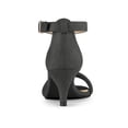 thumbnail image 2 of BLISSFUL STEP Women's Shoes Faux Suede Ankle Strap Kitten Heel Slide Straps Solid Sandals  Gray 9, 2 of 8