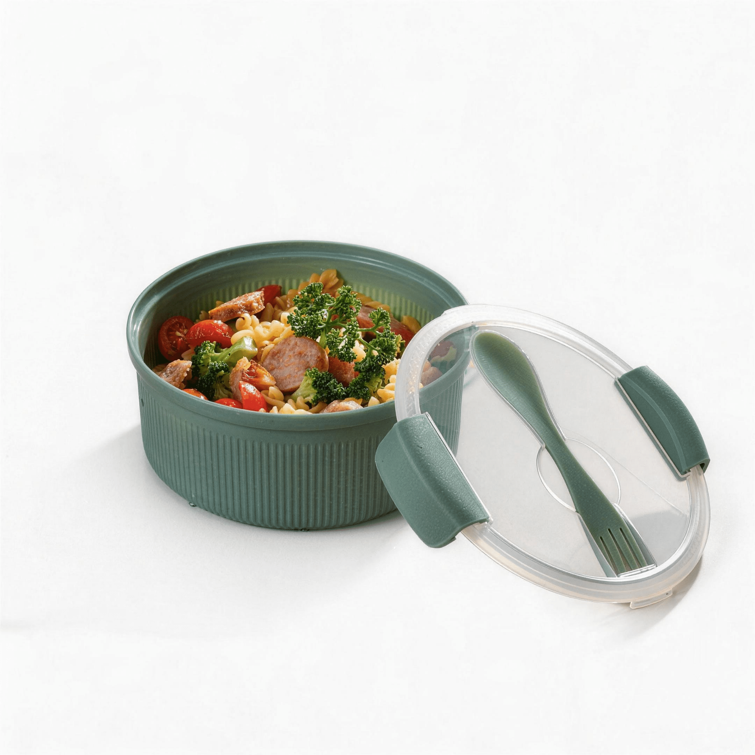 Mainstays Food Storage Bento Container, Round, Green, 47oz Capacity, A Practical Choice for School Lunches and Activities