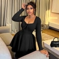 thumbnail image 2 of AURA Women Plus Size Long Sleeve Midi Dress High Waist Slim Fit Casual Summer Dress, 2 of 6