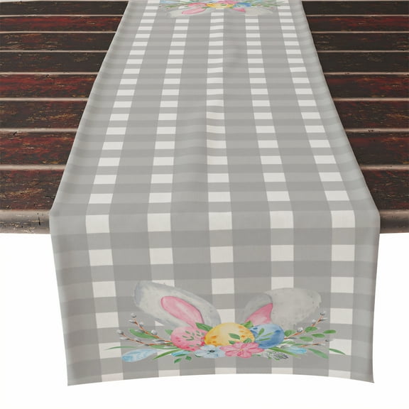 AUQ Easter Table Runner,Light Texture Table Runners 72 Inches Long,Non Slip Coating Farmhouse Table Runner,Style1