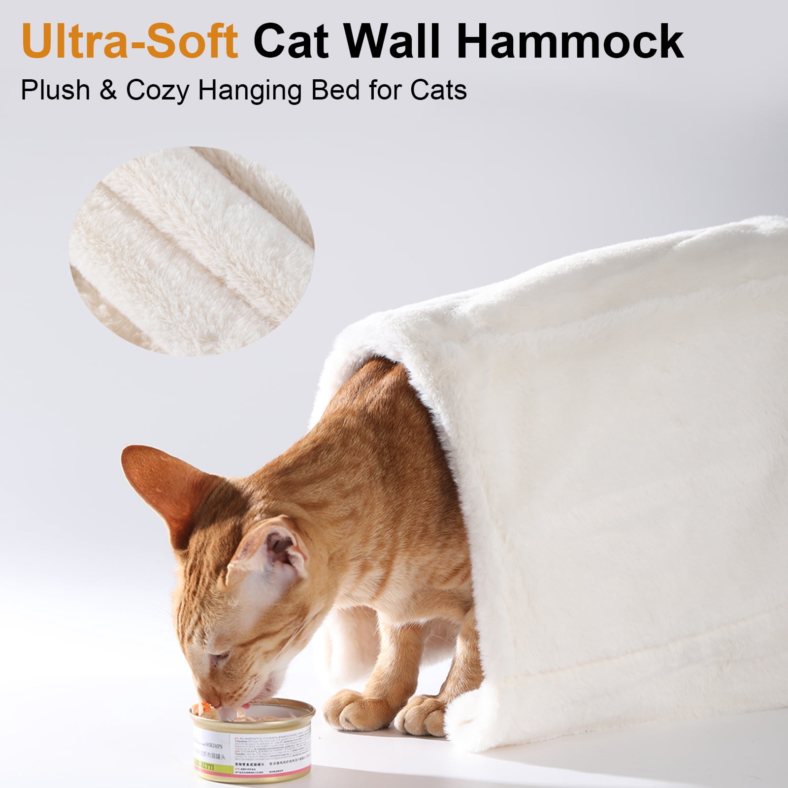 FUKUMARU Cat Hammock, Cat Wall Shelf, Climbing, White