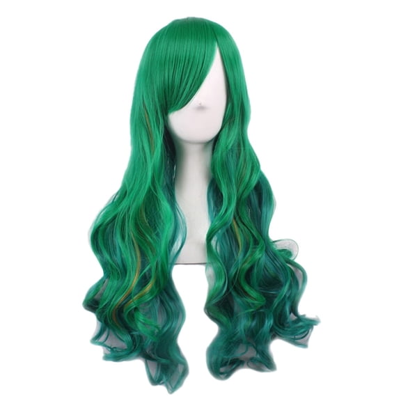 UTOURS Women Long Curly Wig Cosplay Synthetic Fashion Hair Wig Headwear for Women Grils (Green)