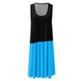 thumbnail image 4 of Summer Dresses for Women Crewneck Color Block Sleeveless Sundress Pleated Casual Loose Swing Beach Midi Dresses Ladies Clothes, 4 of 5