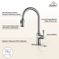 thumbnail image 4 of CASAINC Single Handle Kitchen Faucet with Pull Out Sprayer, Deck Mounted, Brushed Nickel, 4 of 4
