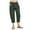 Army Green, variant on Clearance under $5 JINMGG Shorts for Women Clearance $5 Women Casual Solid Cotton Linen Drawstring Elastic Waist Wide Leg Pants Cropped Trousers White M