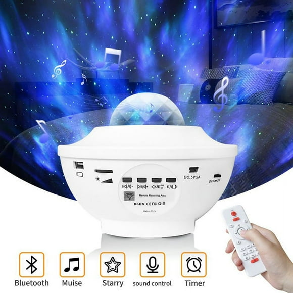 White Starry Sky Projector, Galaxy LED Projector Ceiling Light, Night Projection Lights with Timer and Bluetooth, Ideal for Christmas Gifts or Room Decoration