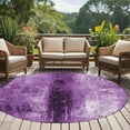 thumbnail image 5 of 8ft Round Rug, Purple Non-Skid Rubber Backing Large Area Rugs - Living Room Bedroom Home Office, Retro Oil Painting Modern Abstract Art Aesthetics Indoor Floor Mat Carpets Washable Rug, 5 of 9